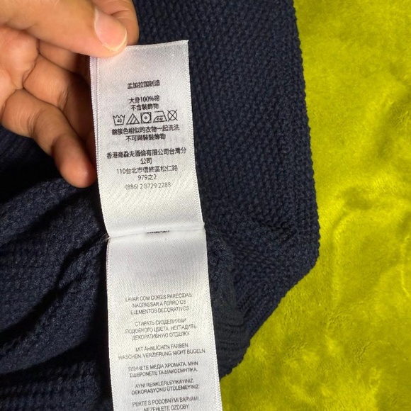 NWT Polo Ralph Lauren Men's Cotton Knit Crewneck Sweater In Blue Large - Picture 9 of 14